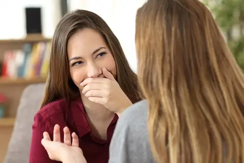 woman embarrassed by her smile